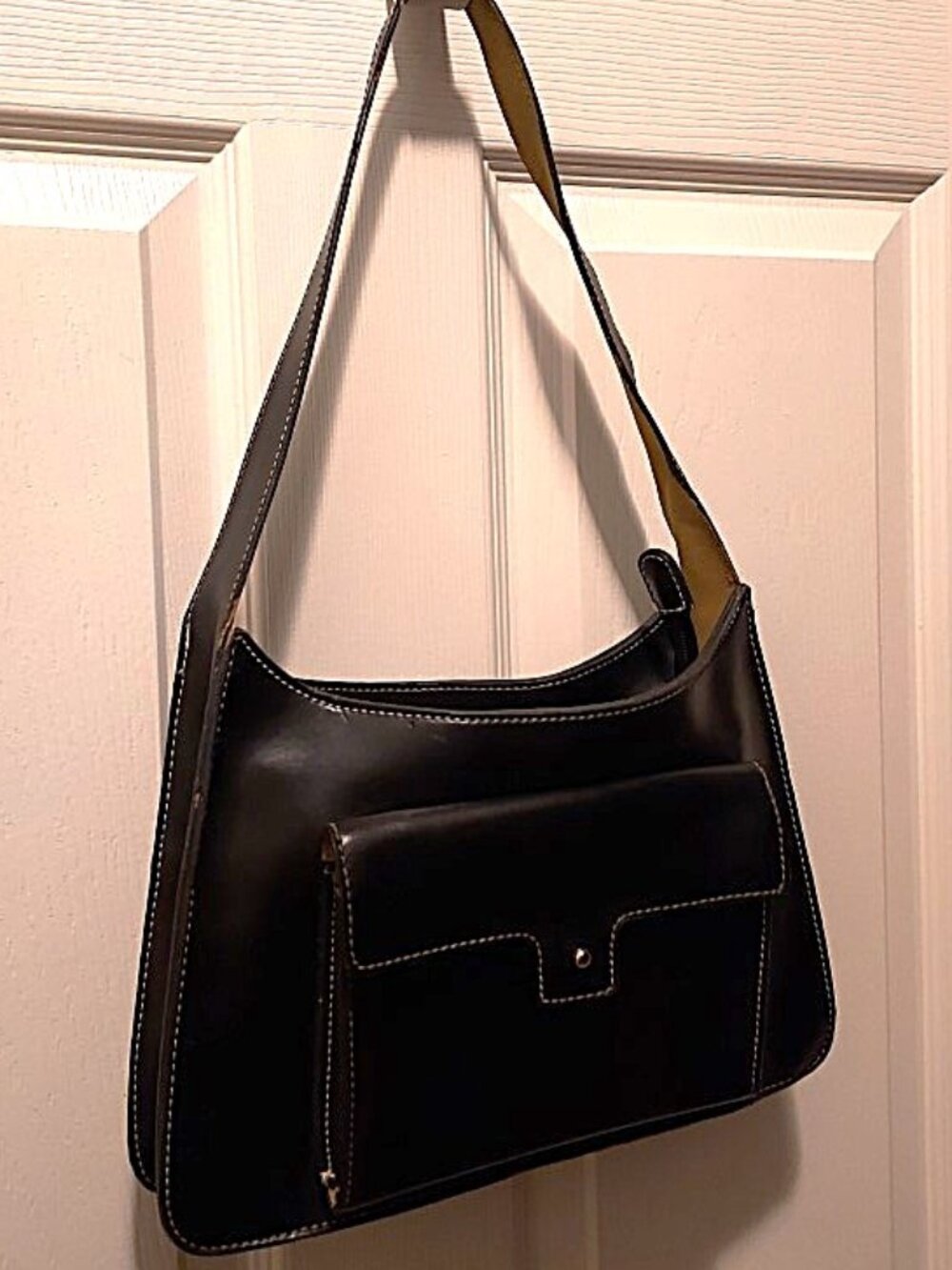 Y2K Vintage MONDANI NY Shoulder Bag Purse Vegan Leather "suede" Interior